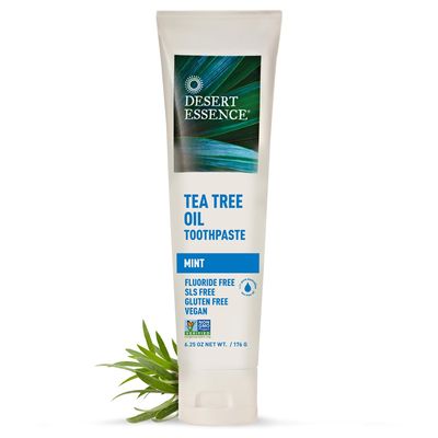 Desert Essence Natural Tea Tree Oil Multi Action Toothpaste With Baking Soda And Essential Oil Of Mint-6.25 Oz