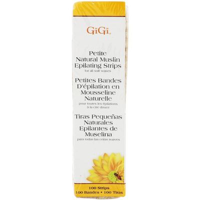 Gigi Natural Muslin Epilating Strips, Petite, 100 Count