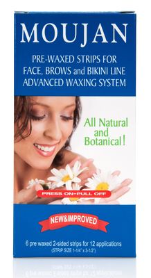 Moujan 2000 Press On Pull Off Pre-waxed Strips for Face 12 Applications