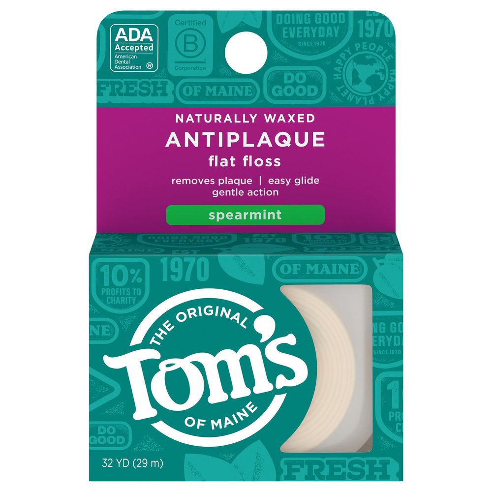 Tom's of Maine Floss Flat-Anti Plaque Spearmint 32 yd String by Tom's of Maine