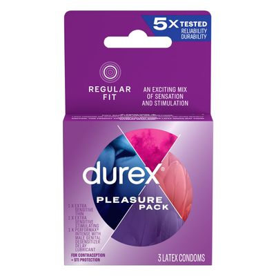 Durex Condom Pleasure Pack - Box Of 3