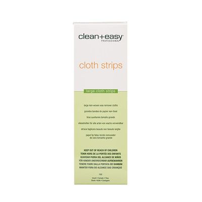 Clean + Easy Large (Leg) Cloth Strips for Full Body Hair Removal Treatment, Removes Fine to Coarse Hairs, Ideal for Sensitive Skin, 3"x9" (100 Count)