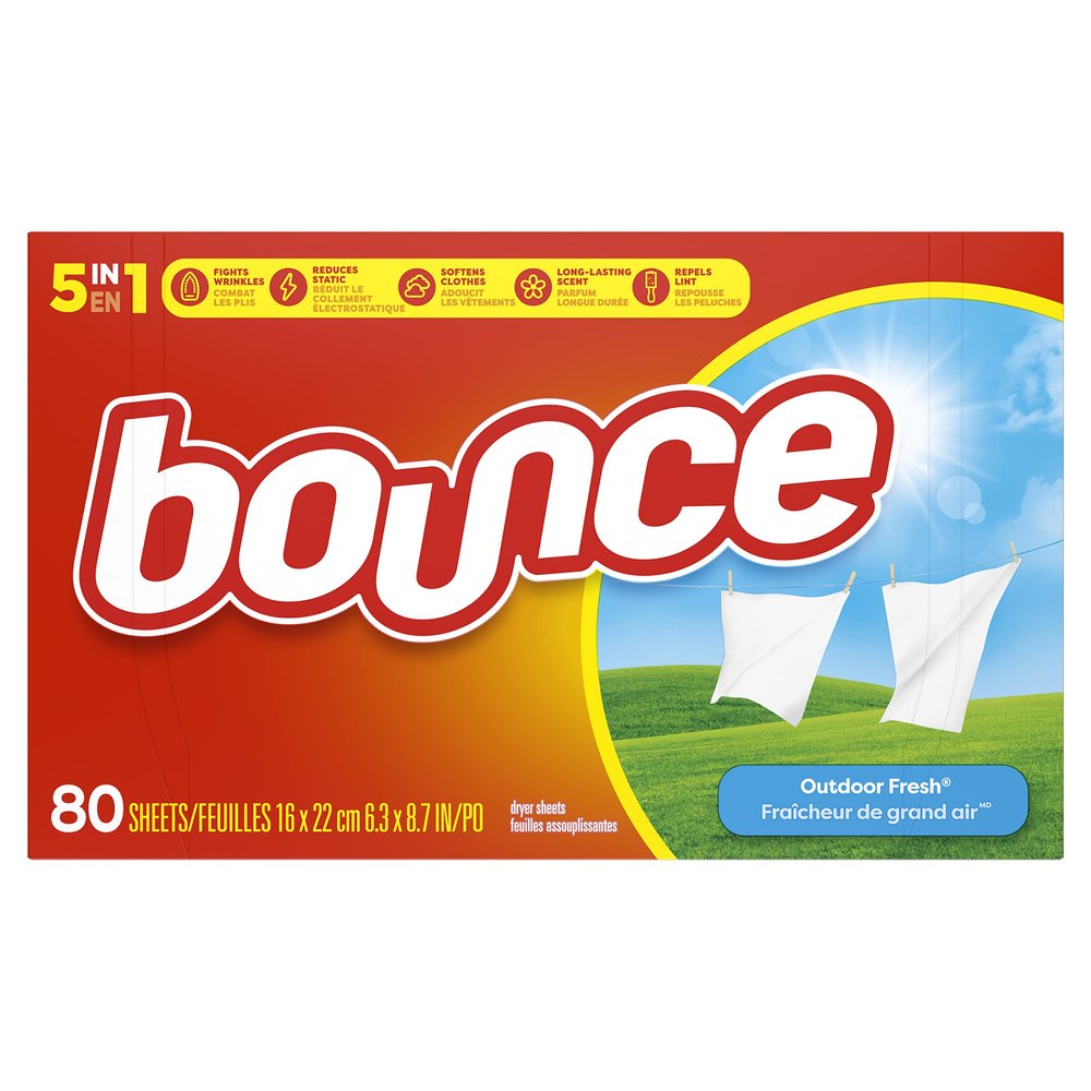 Bounce Fabric Softener Dryer Sheets, Outdoor Fresh Scent, 80 Count - Packaging May Vary.