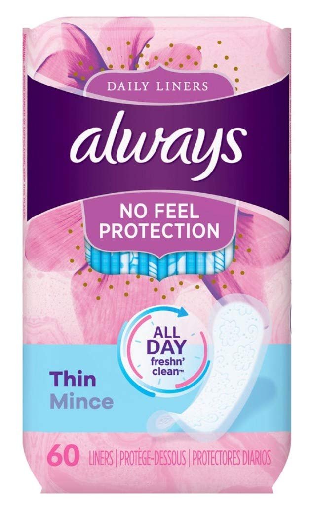 Always Dailies Liners Thin Regular 60 Count