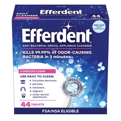 Efferdent Anti-Bacterial Denture Cleanser Tablets, 40 Count