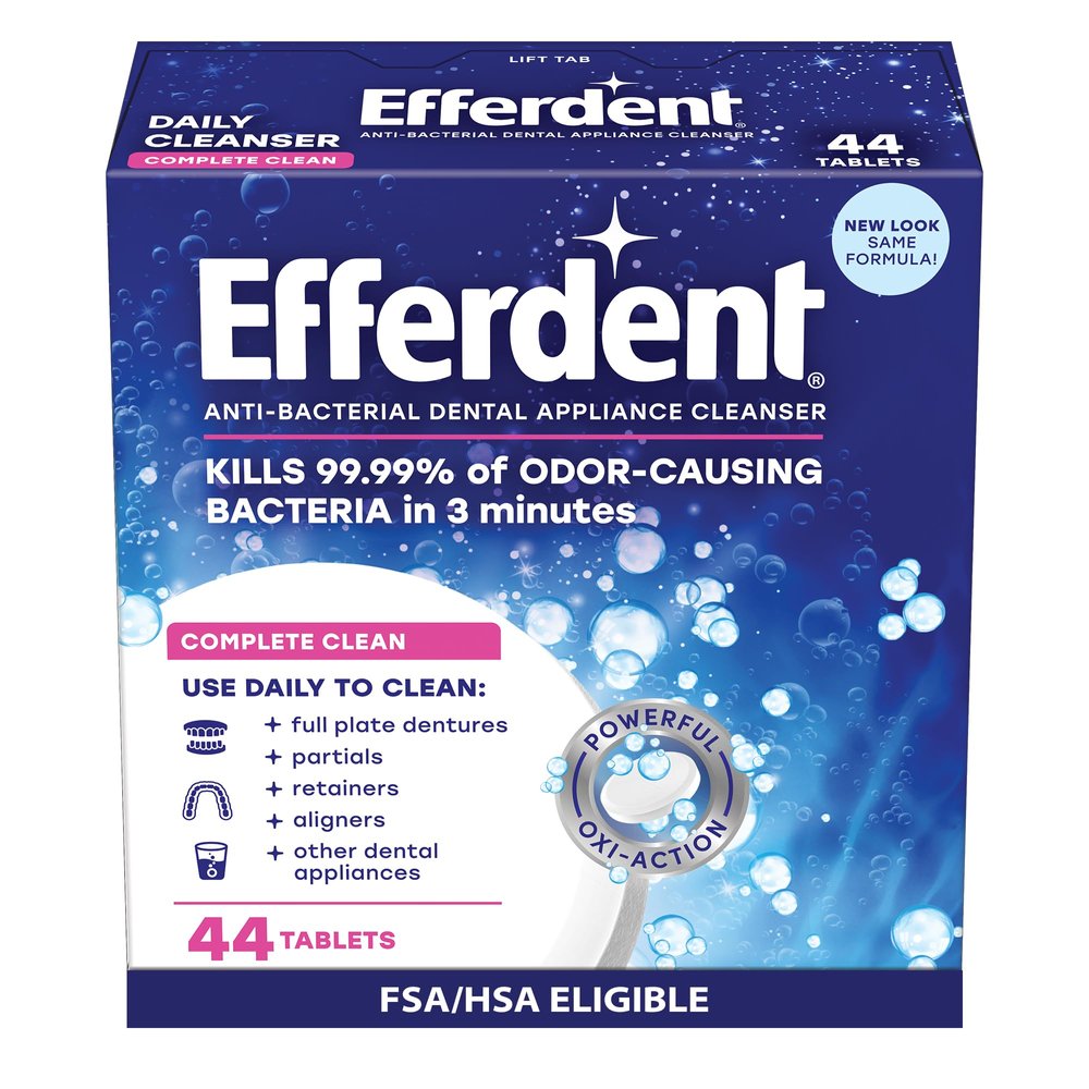 Efferdent Anti-Bacterial Denture Cleanser Tablets, 40 Count