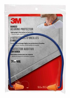 3M Safety Band Style Hearing Protector, Orange