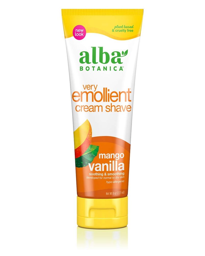 Alba Botanica Very Emollient Cream Shave Mango Vanilla -- 8 oz