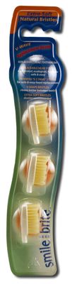 Smile Brite THRBR0013 V-Wave Replacement Heads for Natural Extra Soft Toothbrush, 3 Count