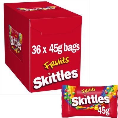 Skittles Fruit Sweets Bag, 36 X 45 g
