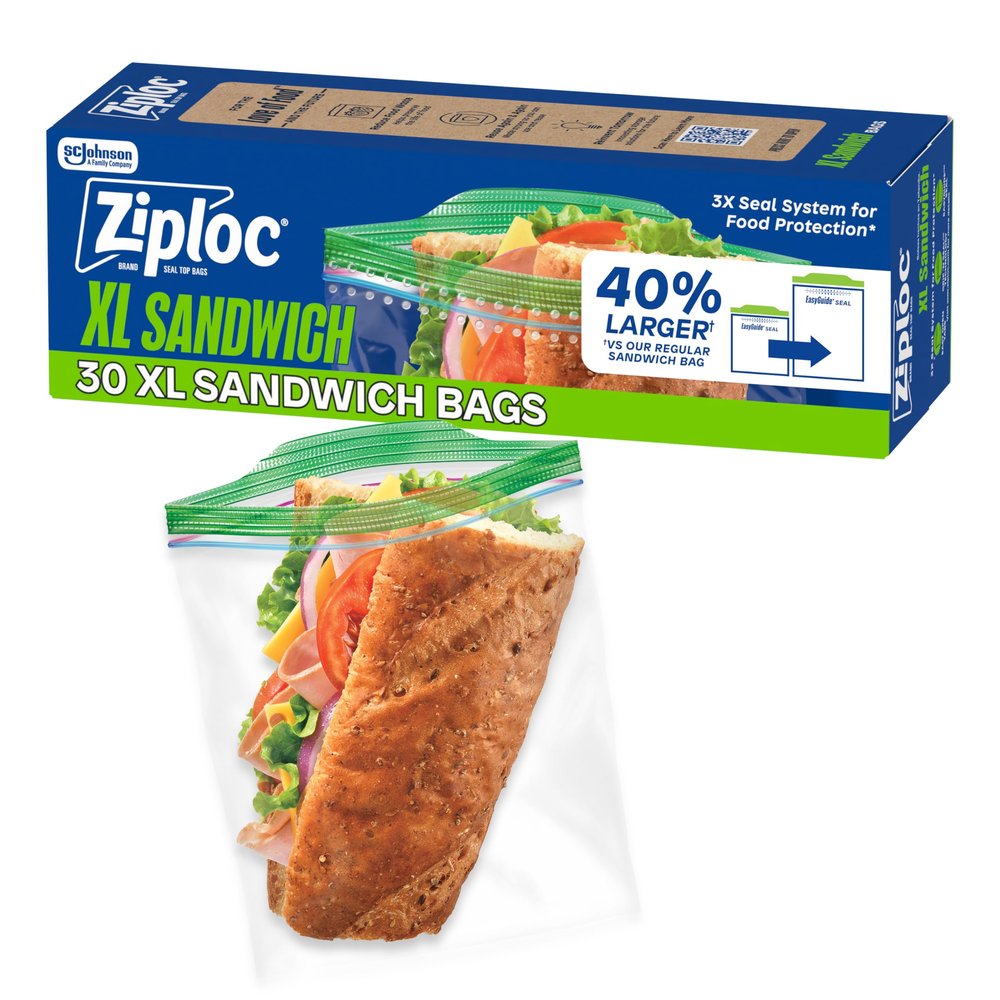 Ziploc Sandwich Bags, Extra Large-30 ct