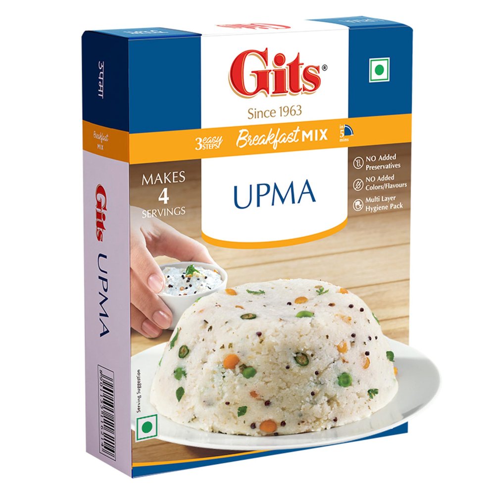 Gits Instant Upma Breakfast Mix, Pure Veg, 200g