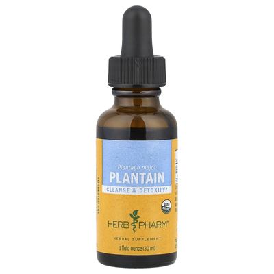 Herb Pharm Certified Organic Plantain Extract for Cleansing and Detoxification - 1 Ounce