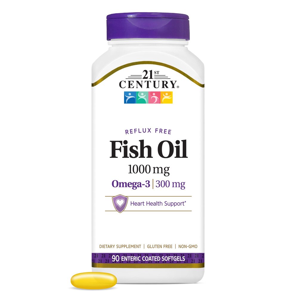21st Century Fish Oil 1000 Mg Enteric Coated Softgels, 90-Count [Personal Care]
