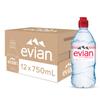 Evian Mineral water, Naturally Filtered Drinking water, 750ml Bottled Water Crafted by Nature, Case of 12 x 750ml Sports Cap Water Bottles view 1