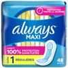 Always Maxi Unscented Pads without Wings Regular 48 Count view 2
