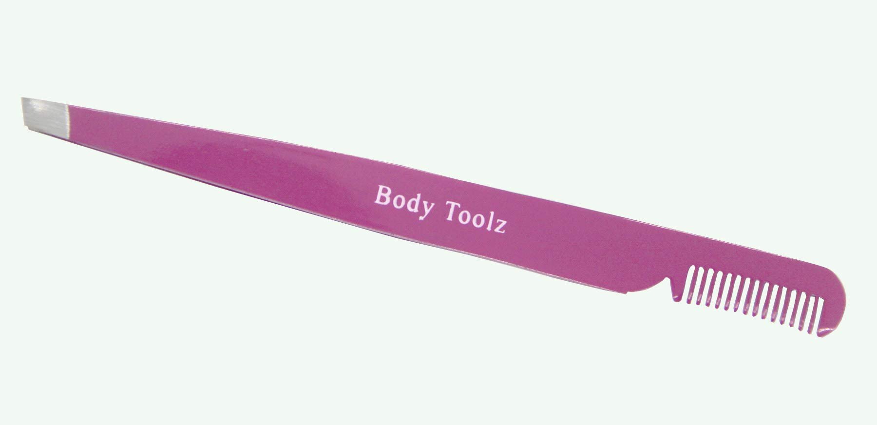 Body Toolz Slanted Tweezer with Comb, Pink