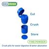 EZY DOSE 3 Compartment Pill Crusher, Cutter and Grinder, Daily Usage, Safely Cut Pills, Vitamins, Tablets, Accurate and Easy Cutting, Stainless Steel Blade, Removable Drinking Cup, Blue, BPA Free. view 3