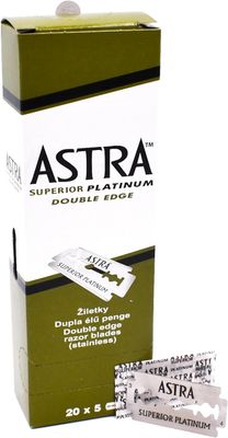 Astra Beauty Exchange Llc Astra Platinum Double Edge Safety Razor Blades ,100 Blades (20 X 5)