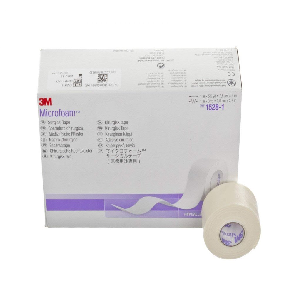 3M Healthcare 8815281 Microfoam Tape Single Roll - 1 Inch x 5.5 Yards