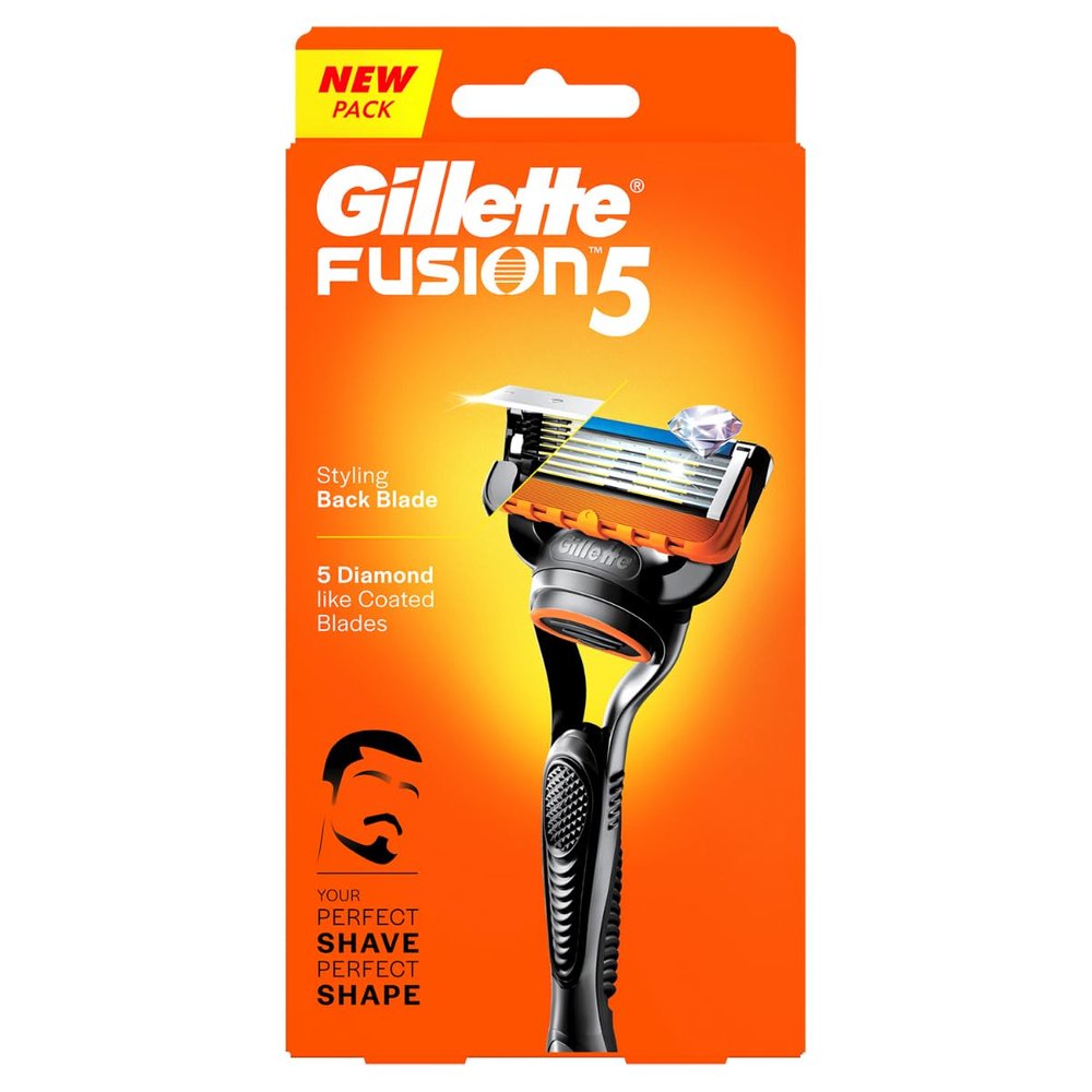 Gillette Fusion Manual Razor for Men with styling back blade for Perfect Shave and Perfect Beard Shape