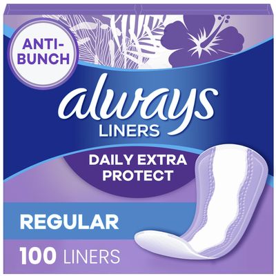 Always Xtra Protection Daily Liners, Regular, 100 Count