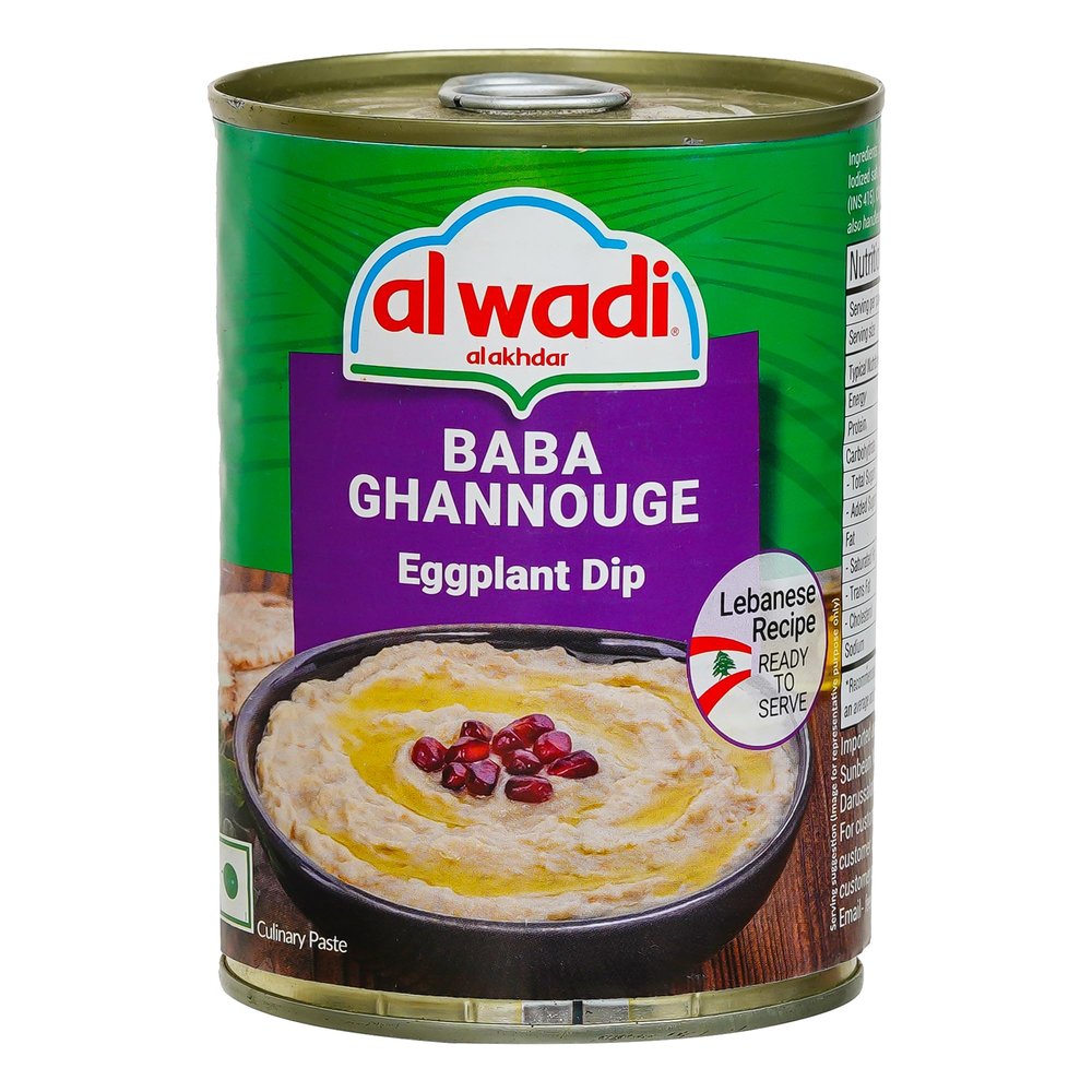 Al Wadi Baba Ghannouge Eggplant Dip 385g | Authentic Lebanese Recipe | Ready-to-Eat | Vegan & Healthy | Perfect Dip for Chips, Veggies, Falafel & More