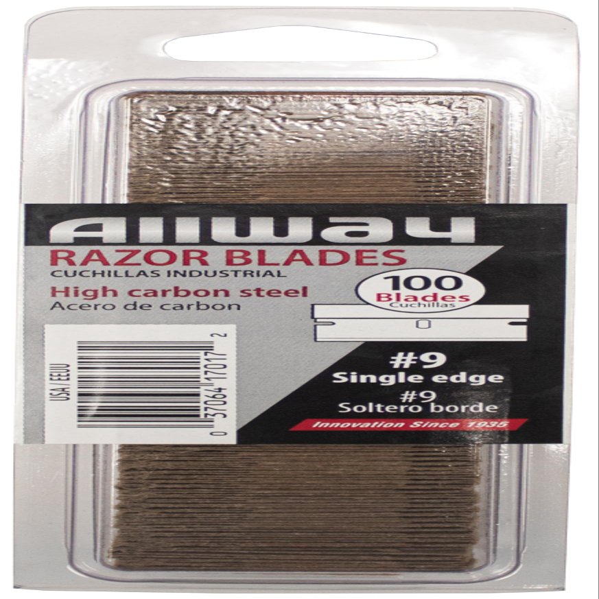 Allway Tools 0.009-Inch Industrial Quality Single Edge Razor Blades, 100-Pack