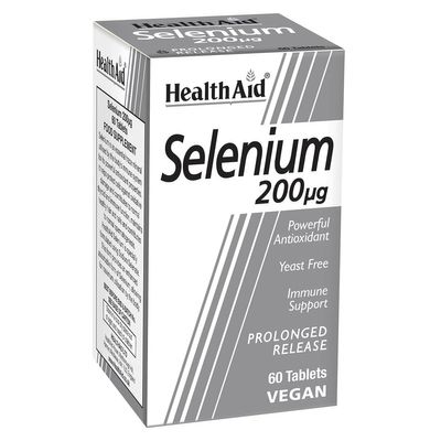 HealthAid Selenium Supplement | Yeast-Free Antioxidant for Immune & Thyroid Support | Promotes Cellular Protection & Heart Wellness | 60 Vegan Tablets(Pack of 1) | For Men & Women