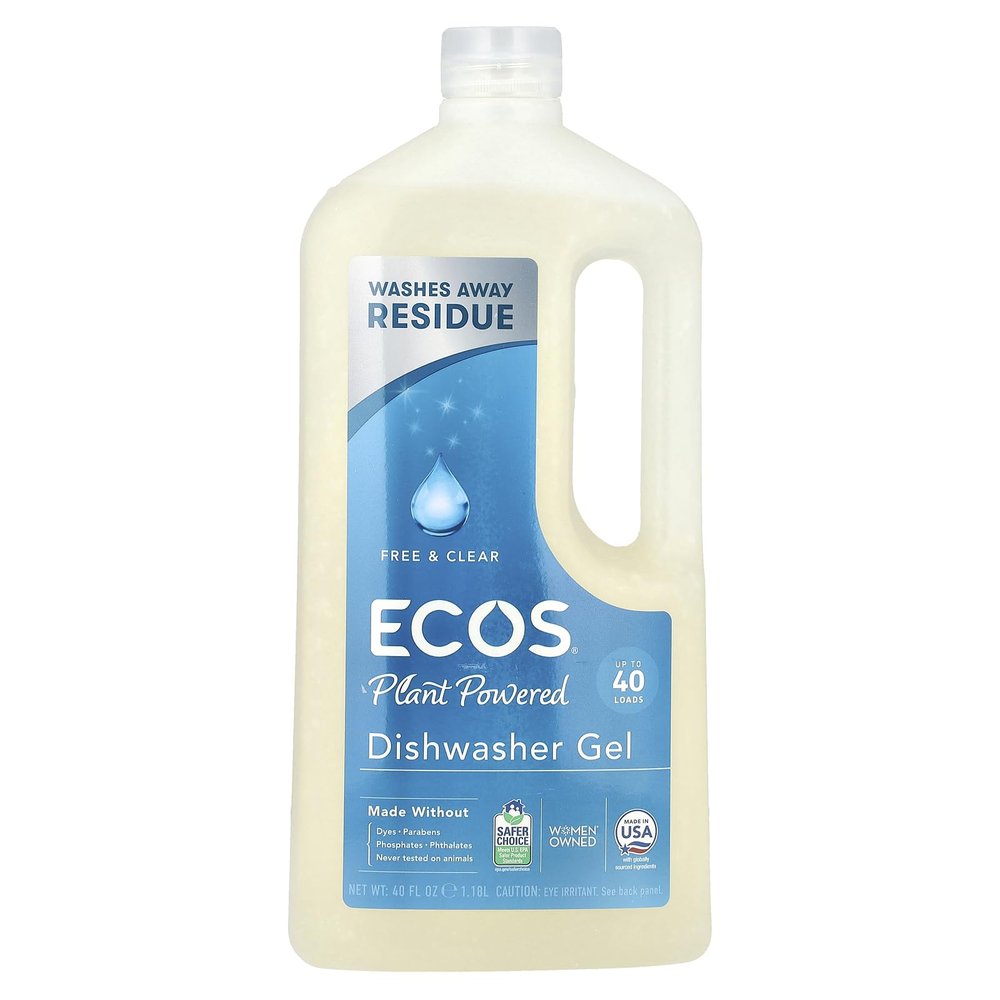 ECOS Earth Friendly- Wave Dishwasher Gel Free&Clear 40 Fl. Oz.