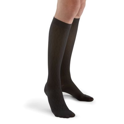 Futuro TM Revitalizing Trouser Socks for Women, Black Diamond Pattern, Moderate