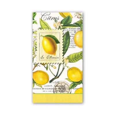 Michel Design Works 15 Count Hostess Napkins, Lemon Basil, One Size