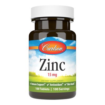 Carlson Labs Zinc, 15mg, 100 Tablets