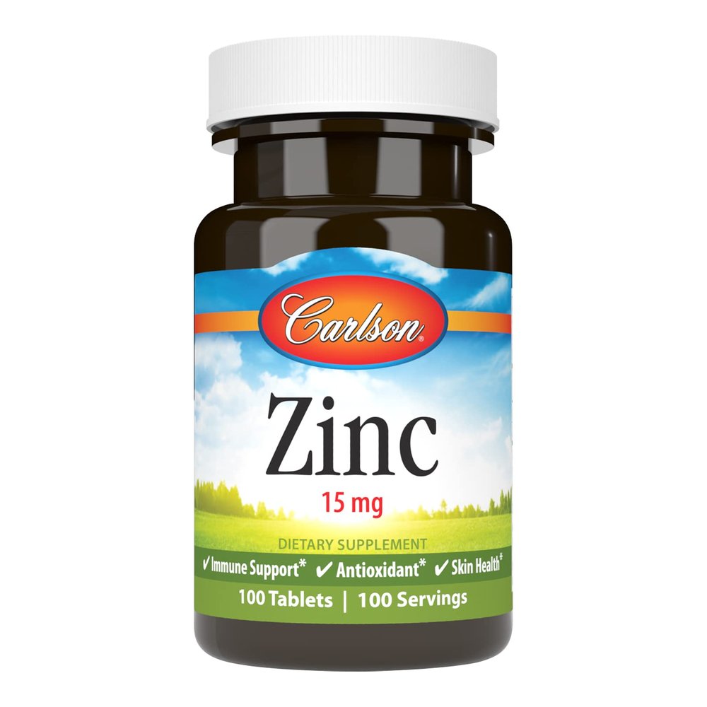 Carlson Labs Zinc, 15mg, 100 Tablets