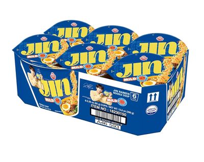 Ottogi Jin Ramen Korean Style Instant Noodles Mild Flavor Cup Noodles 65g Each, Pack of 6 | Veg & Authentic Korean Noodles | The Product Of Korea