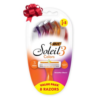 BIC Soleil Color Collection, Disposable Razor, Women, 8-Count