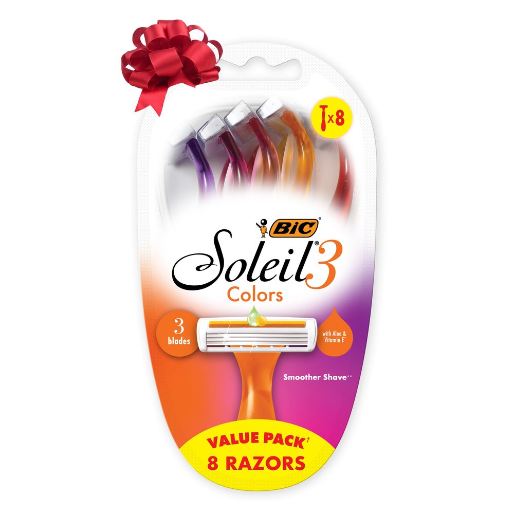 BIC Soleil Color Collection, Disposable Razor, Women, 8-Count