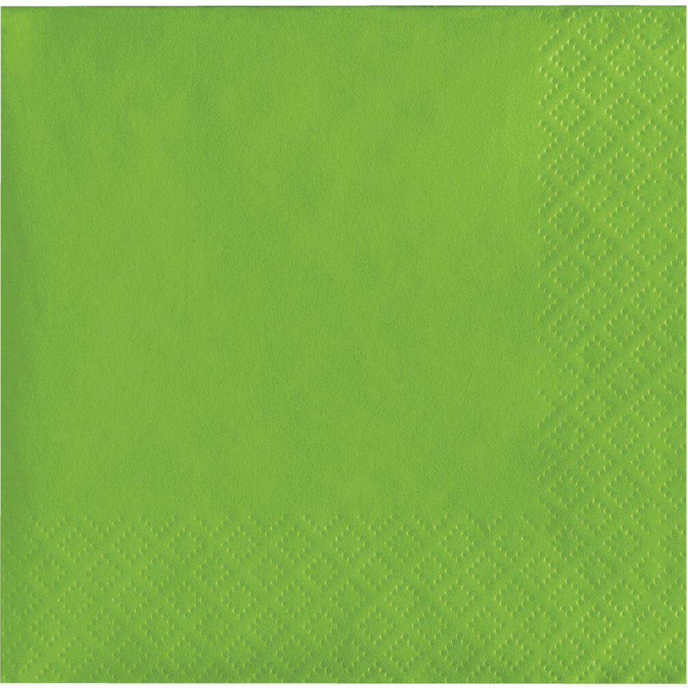 Creative Converting Touch of Color 2-Ply 50 Count Paper Beverage Napkins, Fresh Lime (803123B), 5 x 5"