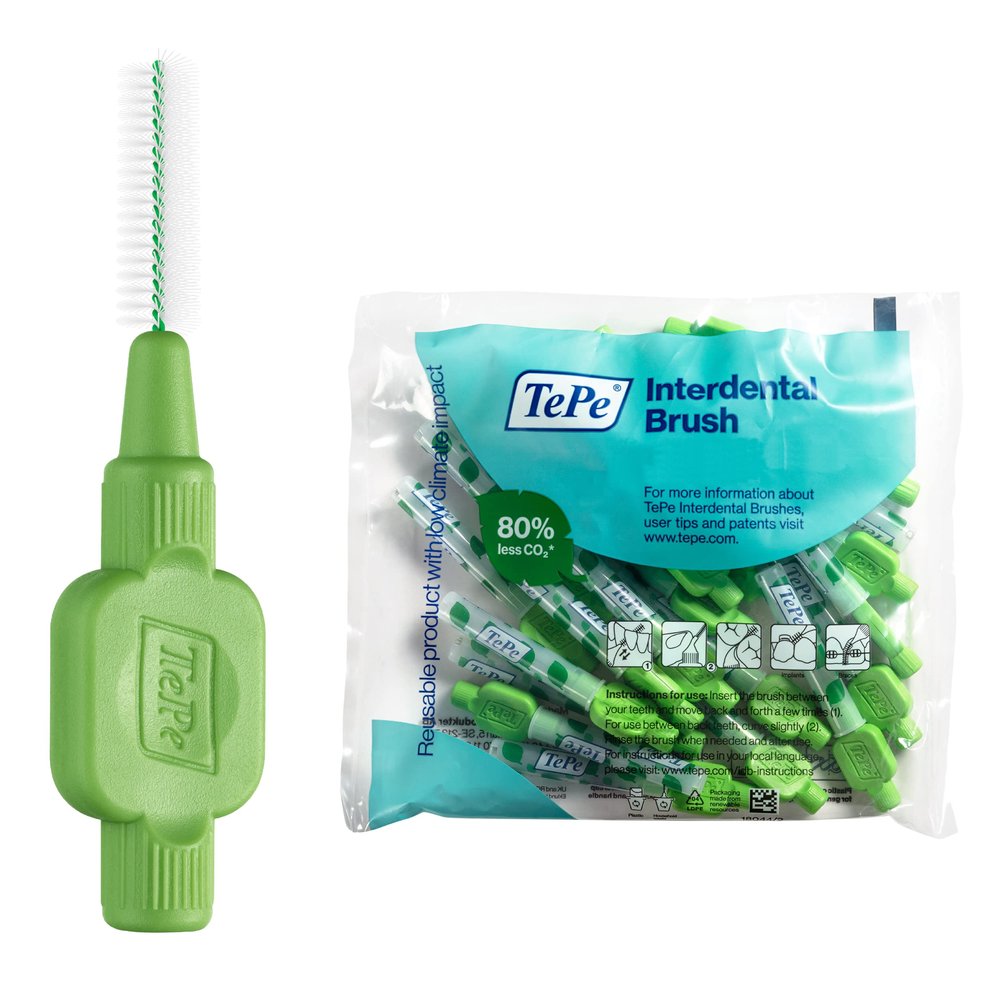 Tepe Interdental Brush, Green 0.8mm (8 Pieces/Packet)
