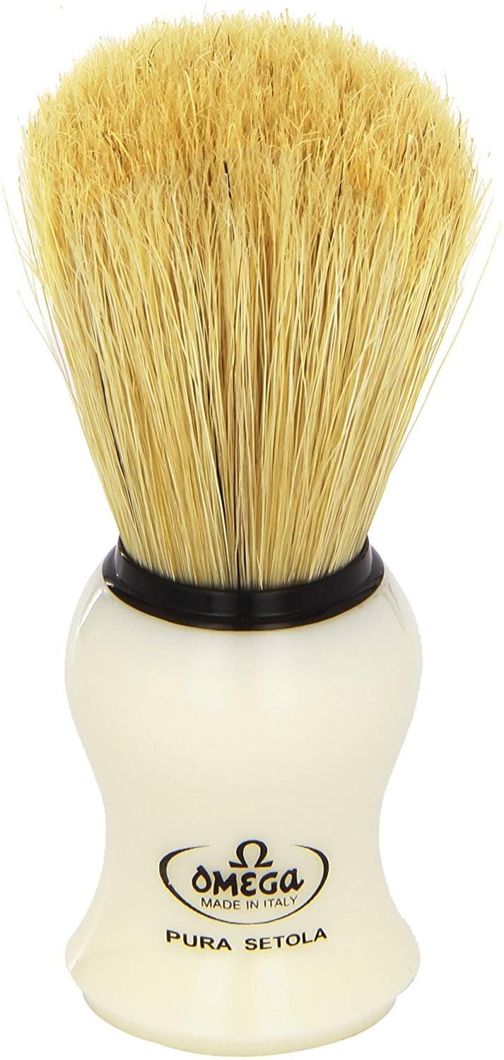 Omega #10066 Shaving Brush Mock Ivory Handle