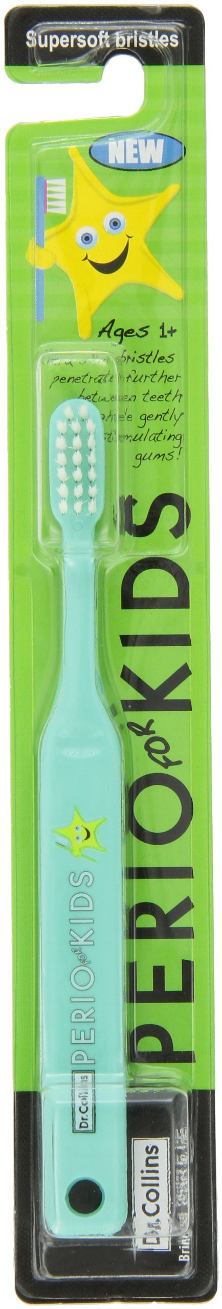 Dr. Collins Perio Toothbrush for Kids, Green (Pack of 6)