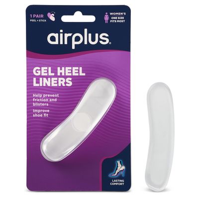 Airplus Invisigel Hug My Heels Cushion Liner Prevents Heel Slippage and Improves Fit, Womens, 1-Pair