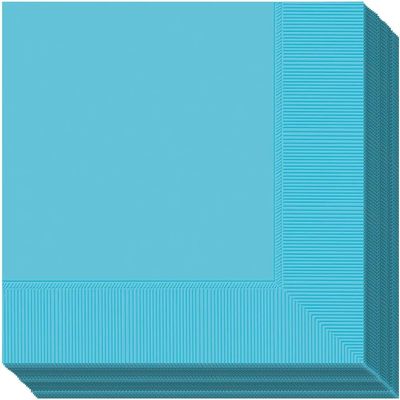 Durable Big Caribbean Dinner Paper Napkins Party Supply (50 Pack), 7-3/4 x 7-3/4", Blue
