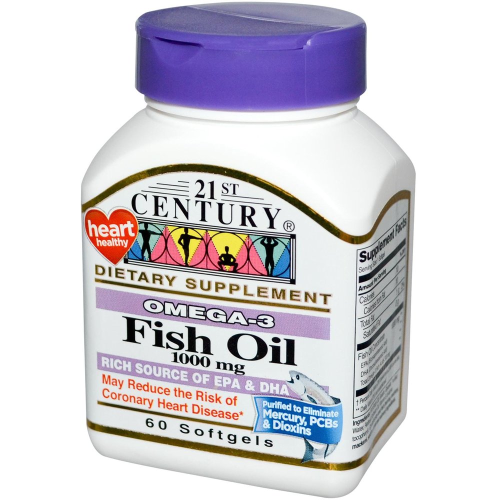 21st Century Omega-3 Fish Oil 1,000 mg 60 Sgels