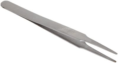 Erem EROP2ASA Stainless Steel Straight Tweezer, Large Flat Round Tip, Anti Magnetic, 4. 75 Overall Length