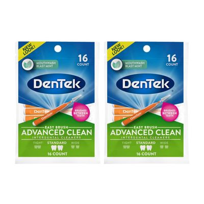 DenTek Easy Brush Interdental Cleaners, Mint 16 Count (Pack of 2)