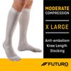 Futuro Anti-Embolism Knee Length Stockings, Closed Toe, White (XL) view 2