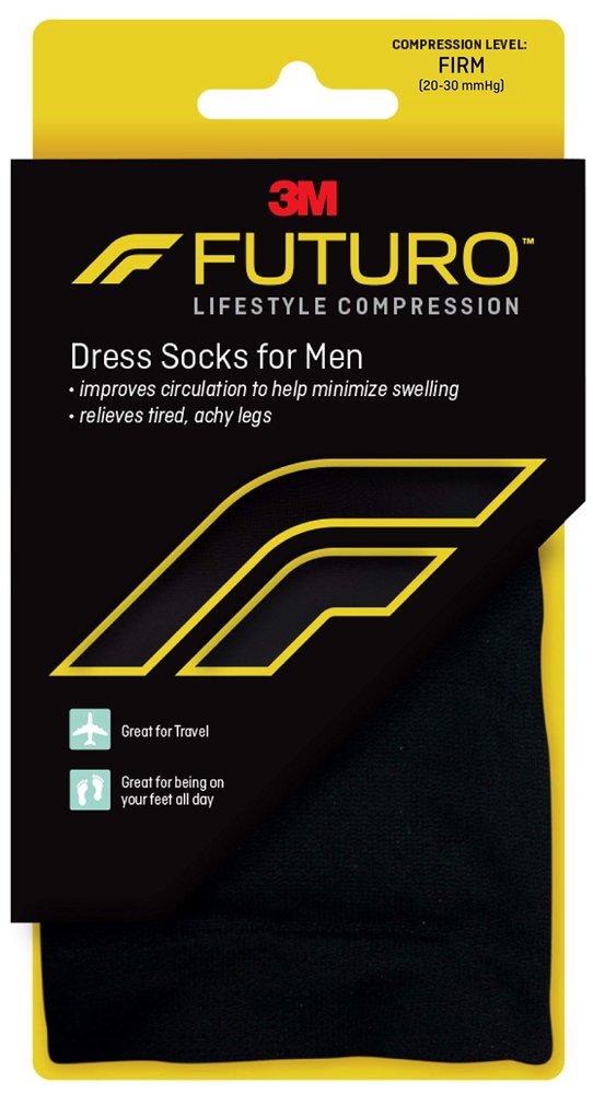 Futuro Restoring Men's Dress Socks, Firm Support 20-30 mmHg - in your choice of colors