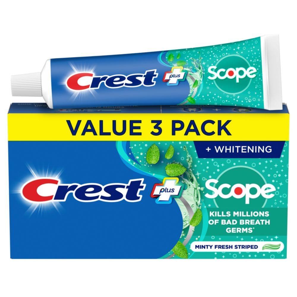 Crest Complete Whitening Plus Scope Toothpaste - Minty Fresh, Net Wt. 6.2 oz(175 g) (Pack of 3)