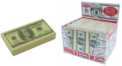 Forum Novelties 67310 $100 Bill Money Tissues (12 Individual Tissues) (2" X 4"), As Shown, One Size